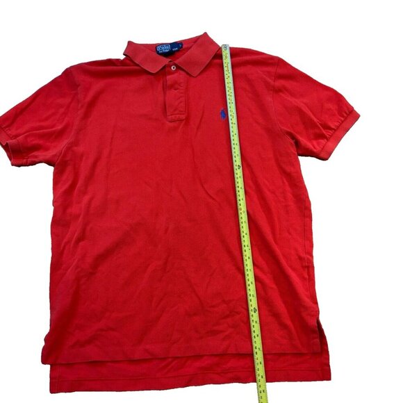 Vintage 90s Polo Ralph Lauren Polo Shirt Mens Large L Red w/ Blue Logo - Picture 4 of 5